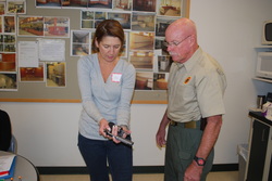 Bruce Blessington instructing a Basic Pistol Shooting and Safety Student